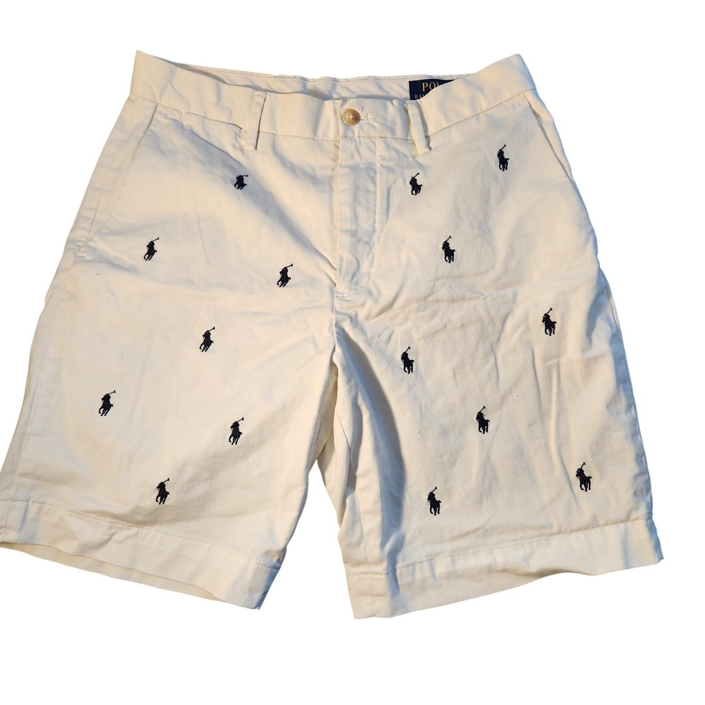 Polo Ralph Lauren Shorts Mens 30 Stretch Classic‎ Fit Embroidered All Over Pony